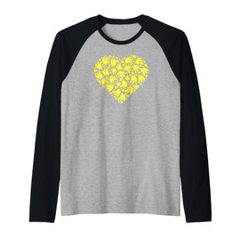 Colorful Cute Hearts Shape Silhouette Lover - Fruit Banana Raglan Baseball Tee