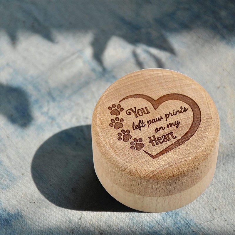 Prinomor Pet Hair Keepsake Box Wooden Pet Fur Memorial Box