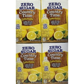 Country Time Lemonade Sugar Free On the Go! 6 Packets Powder (pack of 4) Gluten Free