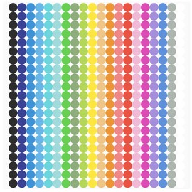 6720 PCS Small Dot Stickers Round Color Coding Labels Circle Dot Stickers Label Sticker in 20 Colors for Office,Classroom