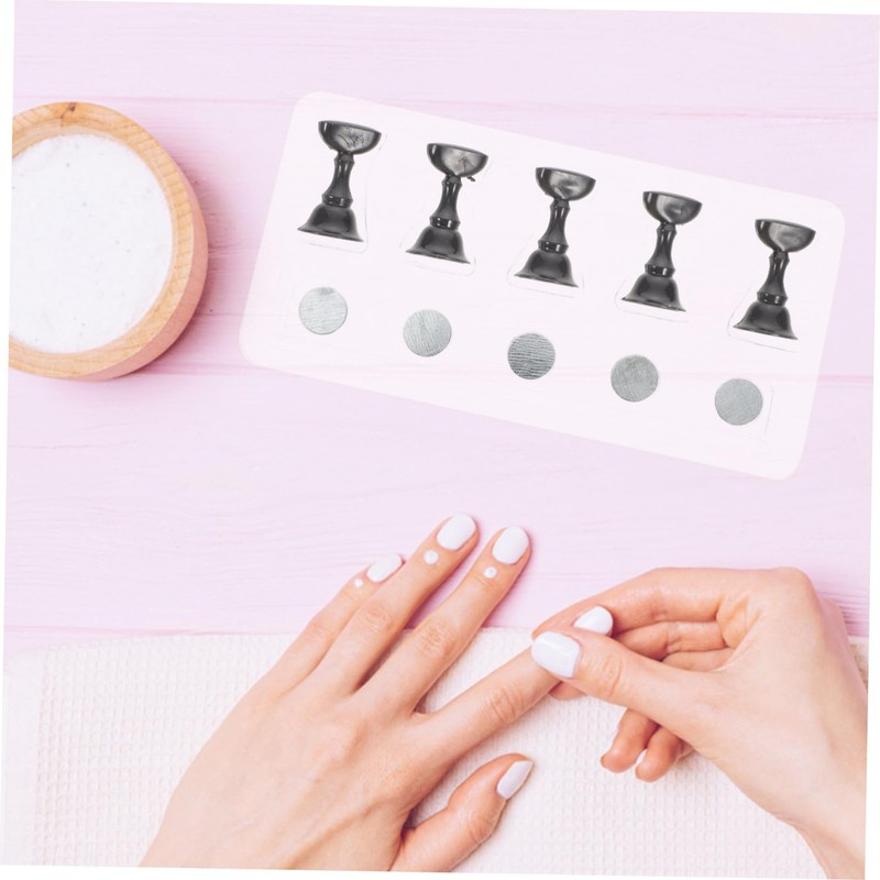 SAFIGLE 2Sets Nail Art Practice Rack with Acrylic Base Comfortable