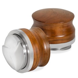 58mm Coffee Distributor Espresso Distribution Tool, Stainless Steel Coffee Distributor with Walnut Wood Handle, Adjustable Depth Professional Espresso Leveler Tool for 58mm Portafilter