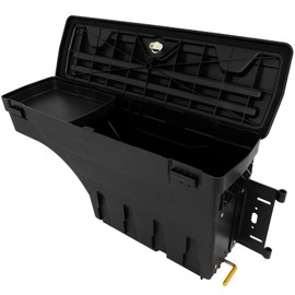 FINDAUTO 1PC Truck Bed Storage Box Fits For Ford For F-250 Super Duty 1999-2016, For Ford For F-350 Super Duty 1999-2016 Rear Tool Box Passenger Side Black