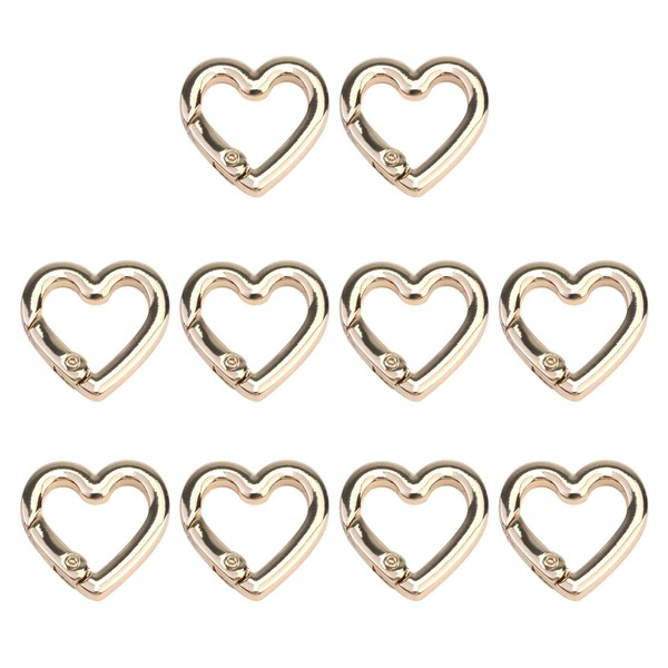Pastlla 10pcs Heart Shape Key Ring Snap Hook Clip Key