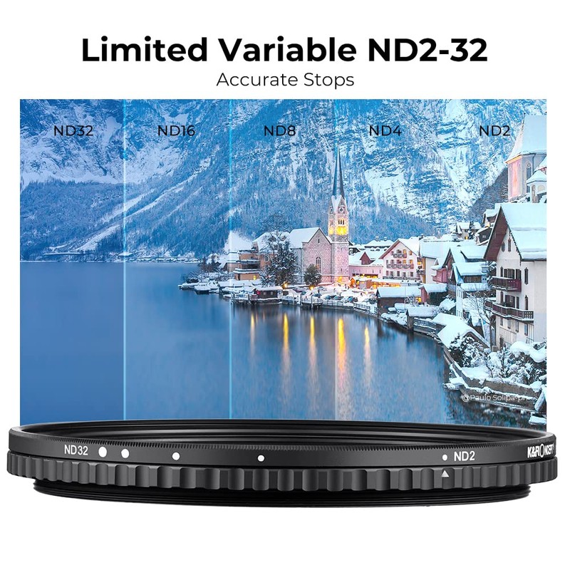 K&F Concept 43mm Variable ND2-ND32 Lens Filter, No Black X