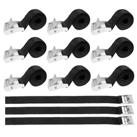 XNJIHWA 12 Pcs Ratchet Tie Down Straps Short Ratchet Tie Adjustable Tensioning Belts Black Retaining Straps for Vans,Motorcycle,Bicycle, Luggage, Cargo,44x2cm