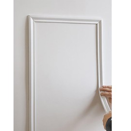 Peel and Stick Flexible Wall Molding Trim Self Adhesive Decorative Strips, DIY 3D Ceiling Trim for Home Décor on Cabinet Door Mirror Frame, 1.3in(W) ×16ft(L), White