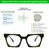 VOOGLAM Square Blue Glasses for Women Anti Eyestrain Dry Eyes