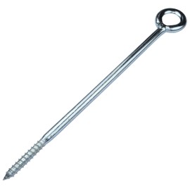 AERZETIX C58291 Set of 2 Eye Bolts / Screw Hooks with Eyelet Ring Diameter 12 x 300 mm