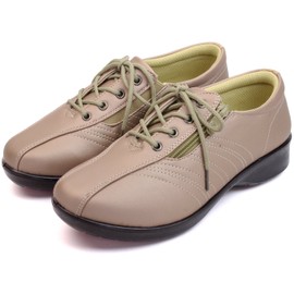 Rakuchin Women's Super Loose, Wide, 5e, Lightweight, Anti-Slip, Comfort Shoes, Side Zipper Included, PINK/BEIGE (Pink/Beige)