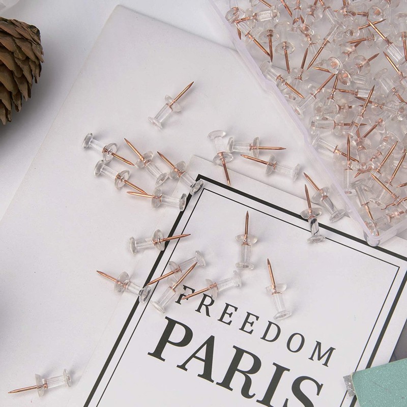 100 Pcs Plastic Heads Steel Tips Thumb Nails for Map