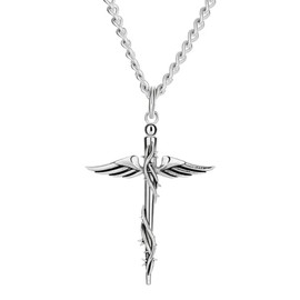 Shields of Strength Men's Medical Cross Necklace - Proverbs 17:22