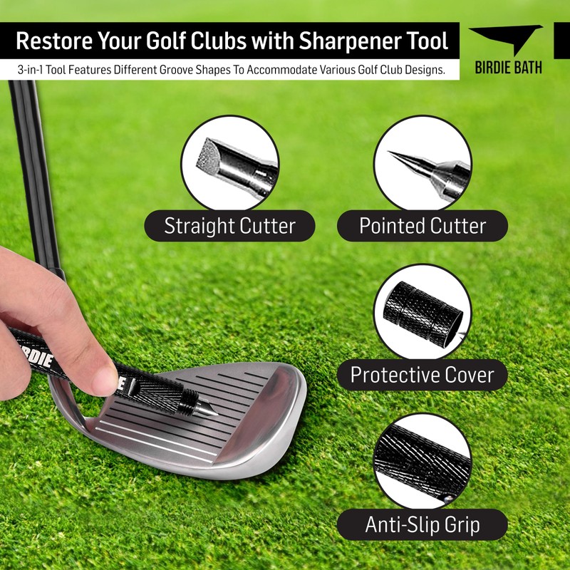 Birdie Blade 3-in-1 Golf Club Groove Sharpener Tool | Premium