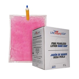 LifeSupplyUSA Pink Pearlized Liquid Lotion Hand Soap Refill – 800ml Pouch Bag for Dispenser (Single Pack)