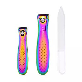 Rolabling Kit De Cortaúñas Rolabling De Colores Con Diseño De Arcoíris