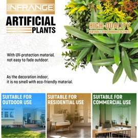 INFRANGE 3 Sets 20" x 20" Artificial Plant Panel Hedge Topiary Grass Backdrop Wall Privacy Fence Screen for Indoor Outdoor Garden Backyard Wedding Decor