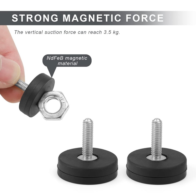 LNSYSNS Neodymium Magnets Rubberised 22 mm, Pack of 4 Rubber