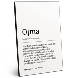 ARTFAVES® Word explanation grandma | definition picture black and white as a gift | wooden sign with saying on the theme of family/grandma