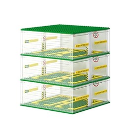 Cabeeskii Garaje de estacionamiento compatible con Speed Champions, vitrina de exhibición de estacionamiento DIY de 3 capas, 130 piezas de vitrina modular de edificio compatible con auto deportivo