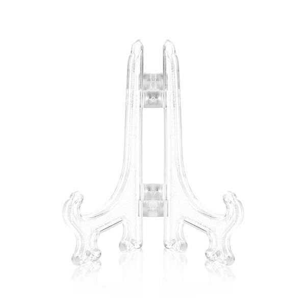 Funzhan 2pcs Clear Acrylic Easels Plastic Plate Stands Holders Fold