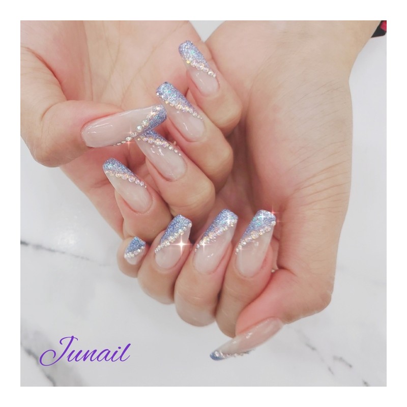 ❣️ Twin Glitter Handmade Nail Tips ✨ - Short Ballerina