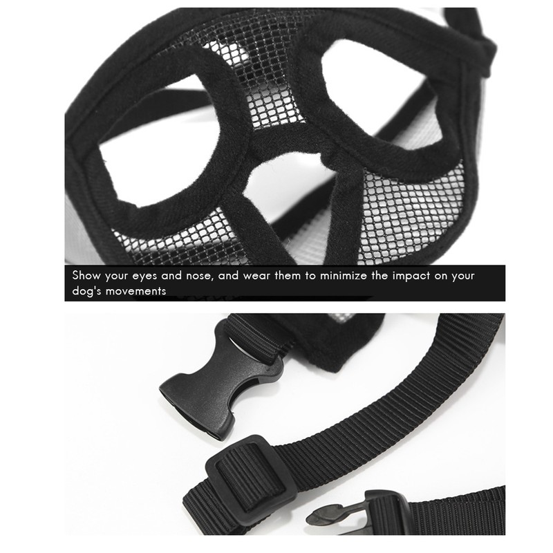 Dog Muzzles Adjustable Breathable Mesh Bulldog Muzzle for Dog Anti