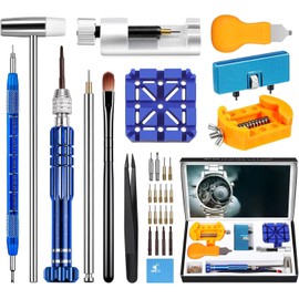 Timotech Kit de reparacin de Relojes, Desarmadores para Reloj y Ajustador de Correa, Herramienta para Relojes Completa, Kit Relojero para Reemplazo...