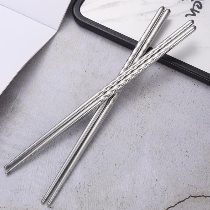 PARENCE.- Set di 4 bacchette in acciaio inox - Lunghezza