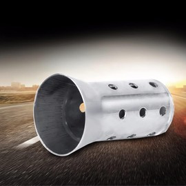 Baceyong 1 x Silver Insert Baffle Muffler Universal Removable Motorcycle Exhaust Pipe DB Killer Stainless Steel Muffler for Motorcycles with 60 mm Diameter