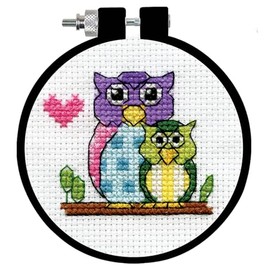 Design Works Crafts Owls Counted Cross Stitch Kit with Hoop