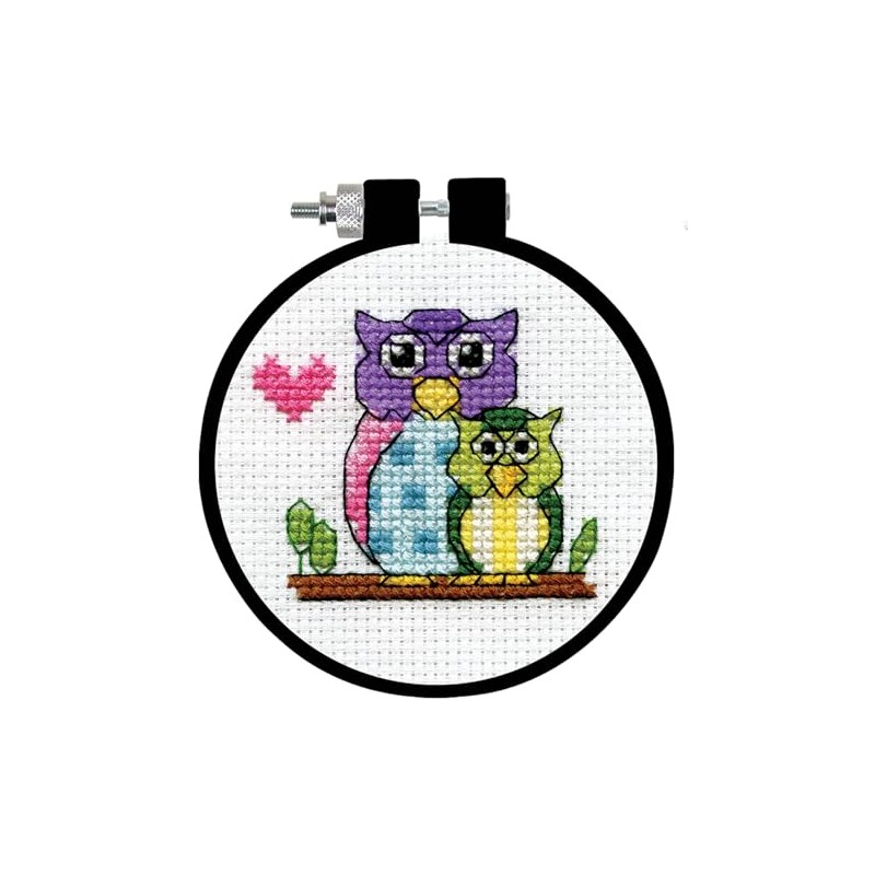 Design Works Crafts Owls Counted Cross Stitch Kit with Hoop
