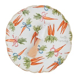 Mud Pie Carrot Round Set 11" dia | spatula 5 1/2" PLATTERS & TRAYS, Multi