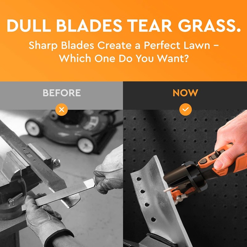 Sharp Pebble Cordless Lawn Mower Blade Sharpener – Adjustable 20°–40°