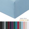 RUIKASI Fitted Sheet 160 x 200 cm Blue Bed Sheet