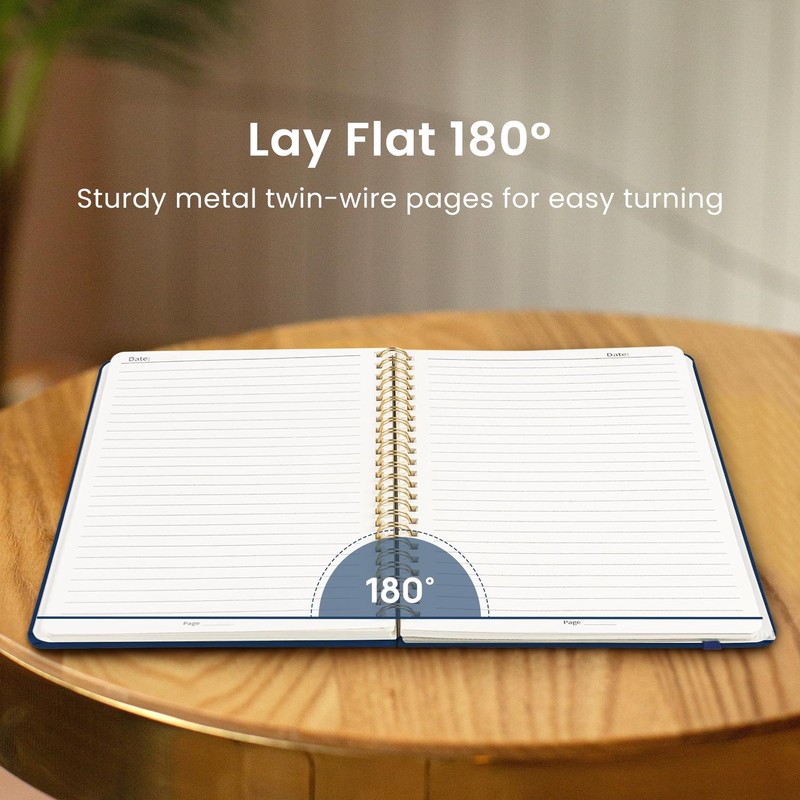 Taja Lined Spiral Journal Notebook for Women & Men, 140