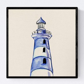 Nacnic Set of 3 Sheets Lighthouse and Shells Watercolor Style Poster with Pictures of Nature for Interior Decoration.