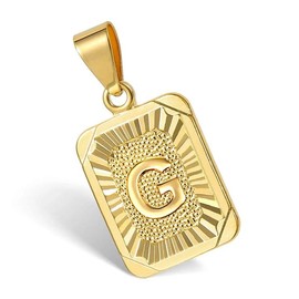 Hermah Initial A-Z Alphabet Capital Letter Pendant Necklace For Men Women Golden Color 3mm Stainless Steel Twisted Rope Link Chain Jewelry Daily Wear:_G_22inch