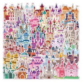 Pack of 40 Princess Castle Stickers Pack Princess Castle Sticker Set Waterproof Vinyl Stickers for Laptop Children Cars Motorcycle Bicycle Skateboard Luggage Suitcase Computer Sticker Graffiti Decal