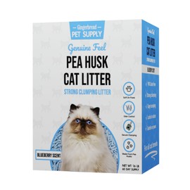 Gingerbread Pet Supply Premium Pea Husk Scented Cat Litter for Happy and Healthy Cats. (16 lbs)(Blueberry)