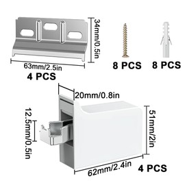 GIAK Pack of 4 Cabinet Hangers, Wall Mount, Cabinet Bracket, Cabinet Hanger with Mounting Rail, Cabinet Holder for Wall Cabinets, Adjustable Hanger, Wall Cabinet (B)