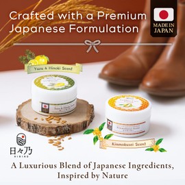 HIBINO | Premium Japanese Formulation Leather Cream - 80ml | Restores, Nourishes & Protects | All-in-One Conditioner for Bags, Shoes, Jackets & Furniture | Made in Japan | Kinmokusei Aroma