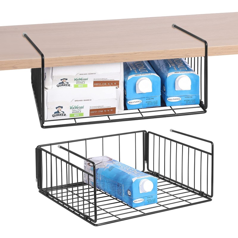 SUFAUY 2-Pack Under Shelf Basket, Under Cabinet Storage Hanging Organizer