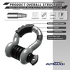 AUTMATCH D Ring Shackle 3/4" Shackles (2 Pack) 41,887Ibs Break