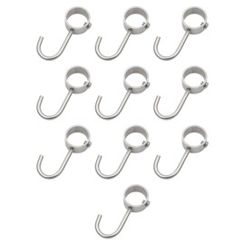 Pxyelec Tube Rod Hooks Adjustable Multi-Function Heavy-Duty Stainless Steel J Typed Hooks Kitchen J Shaped Bathroom Wardrobe Pipe Hanger 10 Pack
