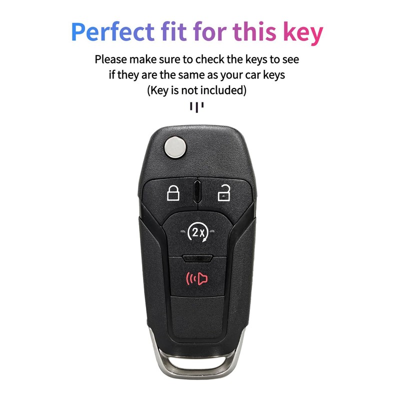 Key Fob Cover for Fusion Explorer: 4 Buttons Silicone Remote