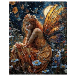 Tucocoo Butterfly Fairy Jigsaw Puzzle, 1000 Pieces, Jigsaw Puzzles for Adults, Wildflowers, Puzzles for Demanding Family Activities, Colourful DIY Puzzle for Home Decoration, Gifts, 50 x 70 cm