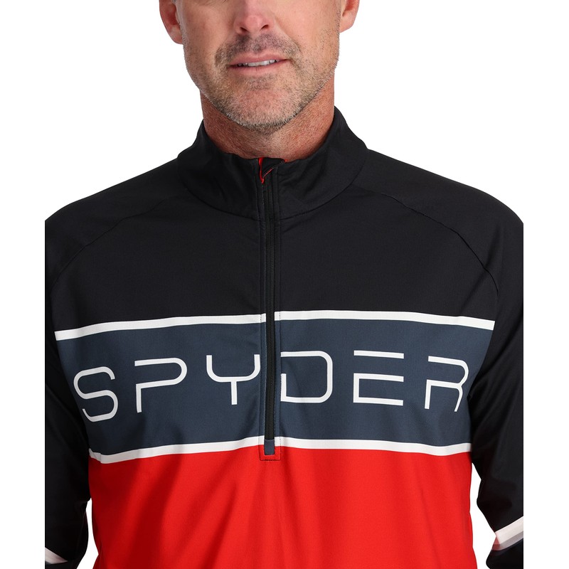 Spyder Men's Premier Zip T-Neck, Volcano, Large