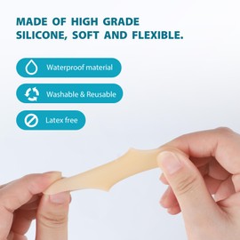 Povihome Toe Sleeves, Toe Protectors, 12 Pack Toe Tube Pads for Hammer Toe,Stubbed Toe,Corns, Calluses Protect (Medium Size, Beige)