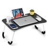 FISYOD Foldable Laptop Table, Portable Lap Desk Bed Table Tray,