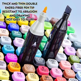 Xushro 80 Colors Alcohol Markers Set, Dual Tip Marker for Adult Coloring, Artist Pens, Coloring Alcohol Marker for Adults Coloring Book with Organizing Case + 12 Acrylic Pens